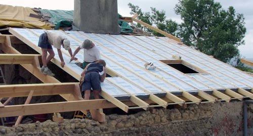 insulation panels on the roof