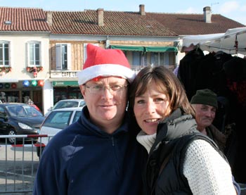 angus at the christmas market in trie-sur-baise