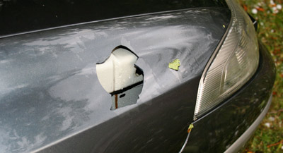 hail damage to the cars